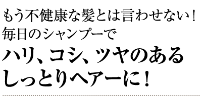 ハリやコシ、ツヤ、しっとりに