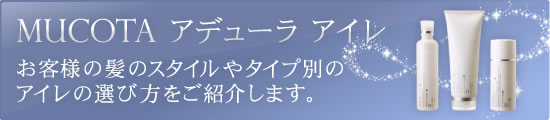MUCOTA アデューラ アイレ お客様の髪のスタイルやタイプ別のアイレの選び方をご紹介します。